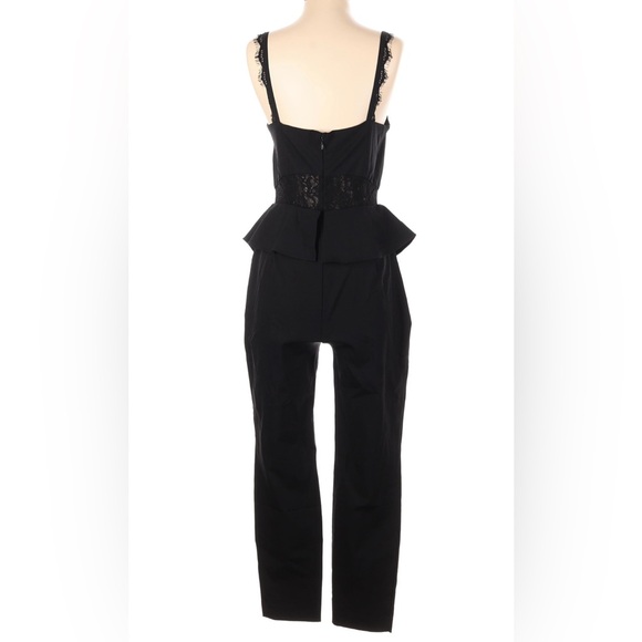 Parker Black Jumpsuit Peplum Ruffle Full Length - Picture 2 of 2